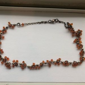 Orange gem beaded necklace